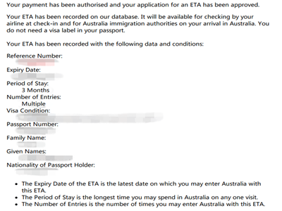 顺利获得澳大利亚ETA签证 顺利获得澳大利亚ETA签证