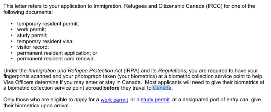加拿大录指纹通知信 加拿大录指纹通知信