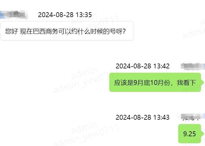 10月份才拿到巴西商务签证 10月份才拿到巴西商务签证