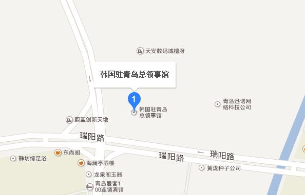 韩国驻青岛领事馆地理位置