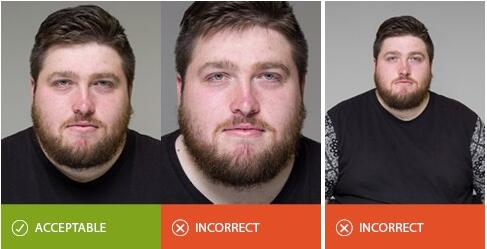 申请人需位于照片中间位置