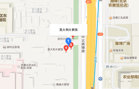 意大利北京大使馆地理位置