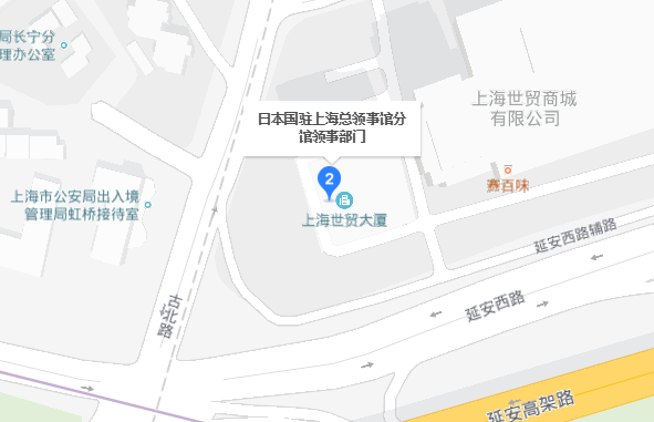 日本驻上海总领事馆地图
