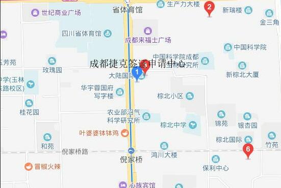 成都捷克签证中心地图