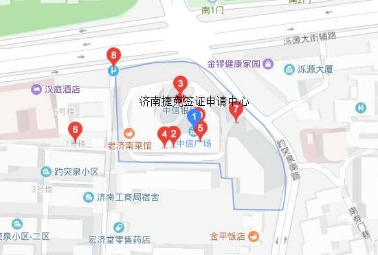 济南捷克签证中心地图