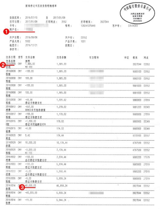 法国签证材料银行对账单模板