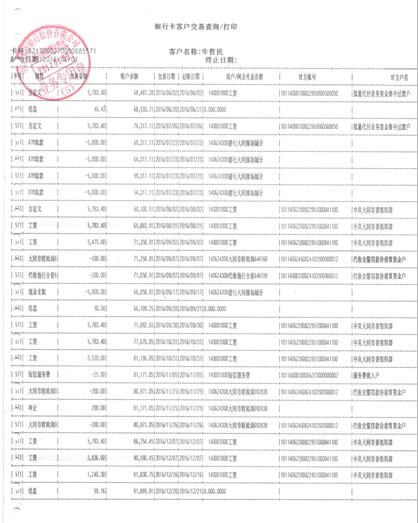 加拿大签证材料银行流水模板 加拿大签证材料银行流水模板