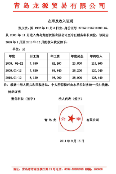 葡萄牙在职证明模板